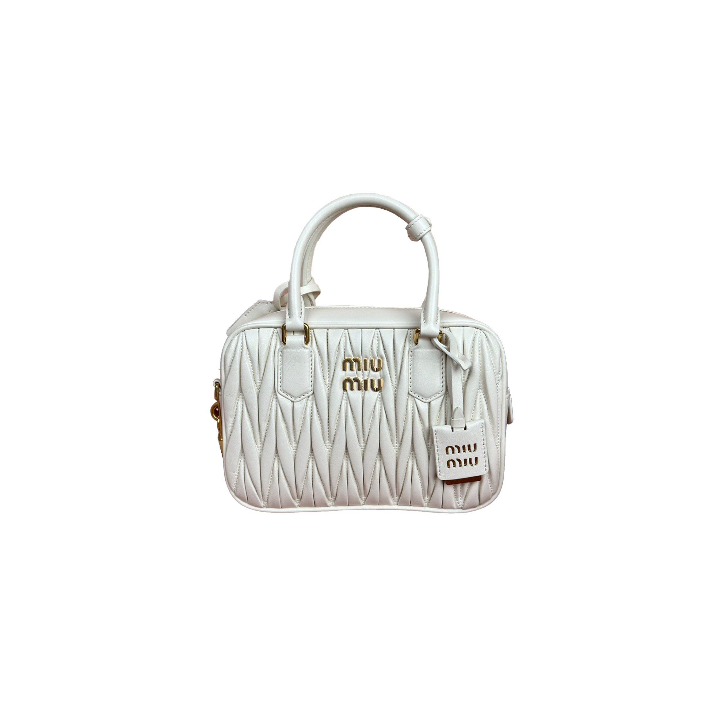 MIU MIU ARCADIE MATELASSÉ NAPPA LEATHER HANDBAG 5BB124 (24*17*7.5cm)